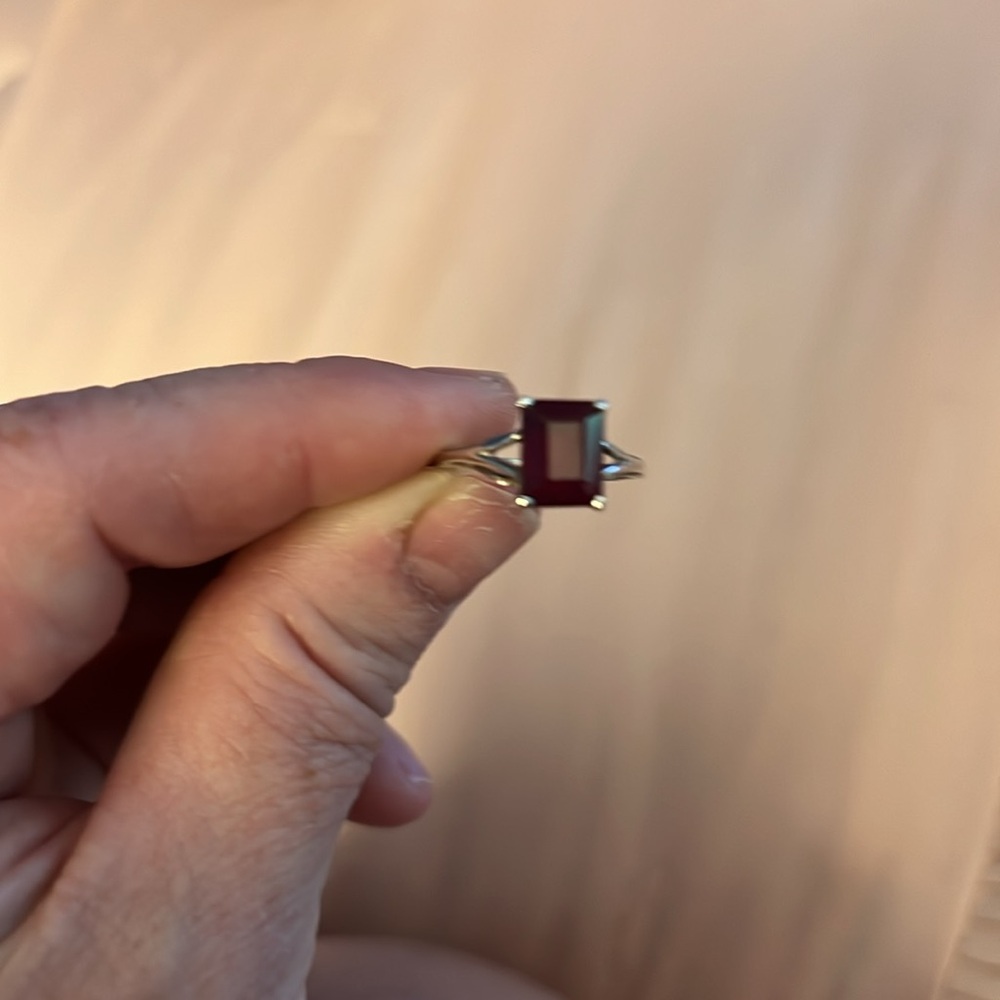 1 Ct Emerald Cut Ruby Size 7 - image 2